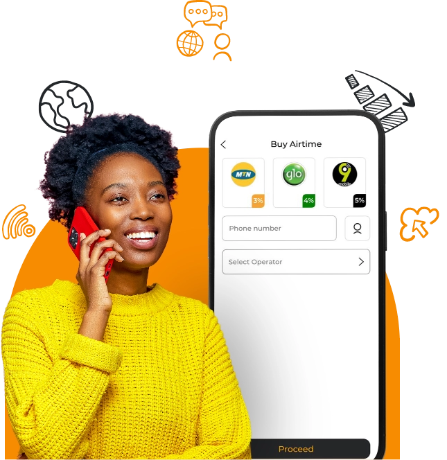 Woman buying airtime on the NowNow app