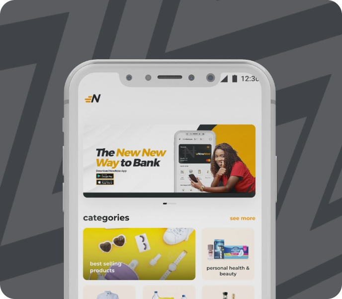 Product listing in the NowNow app