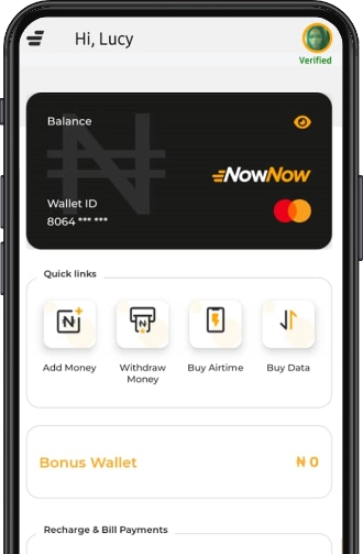 The NowNow app home screen